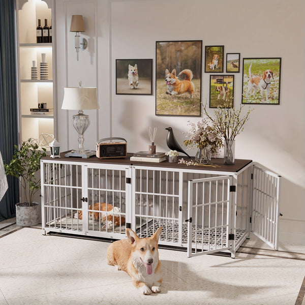Wooden Dog Crate – Stylish Furniture-Style Pet Kennel End Table