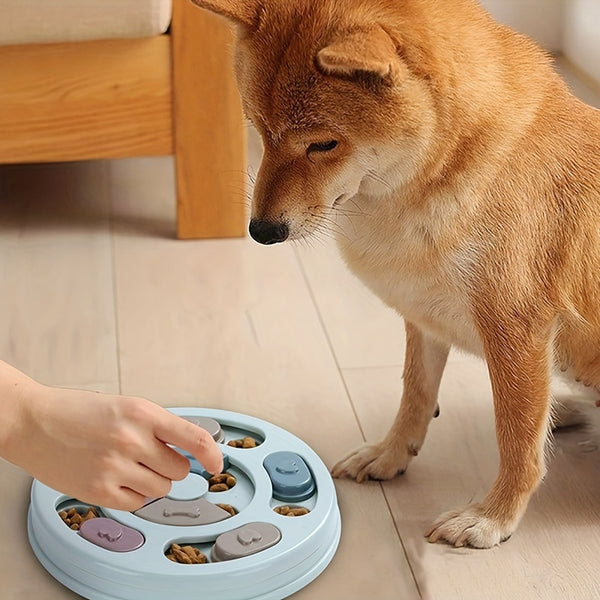 Interactive Slow-Feed Dog Puzzle Plate
