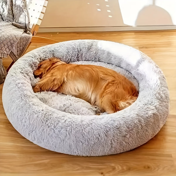 Thick Plush Round Pet Bed – Small to Large Dogs & Cats