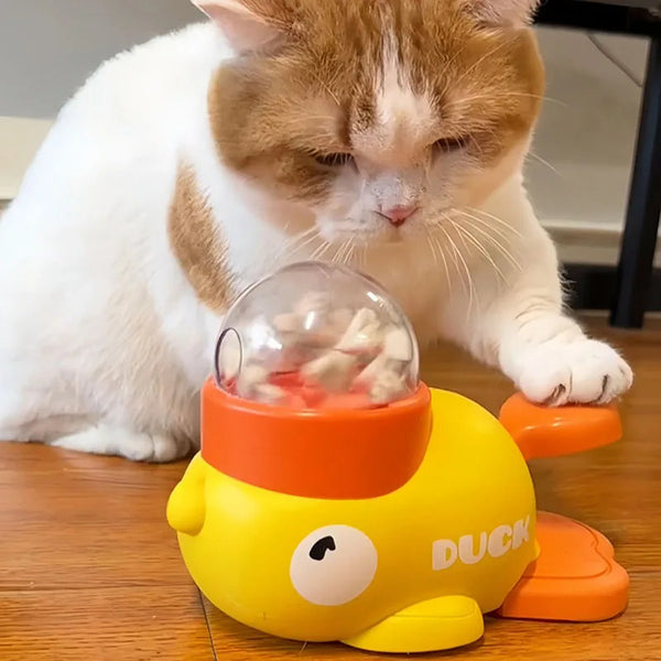 Interactive Pet Feeder – Duck-Shaped Puzzle Toy with Anti-Slip Base